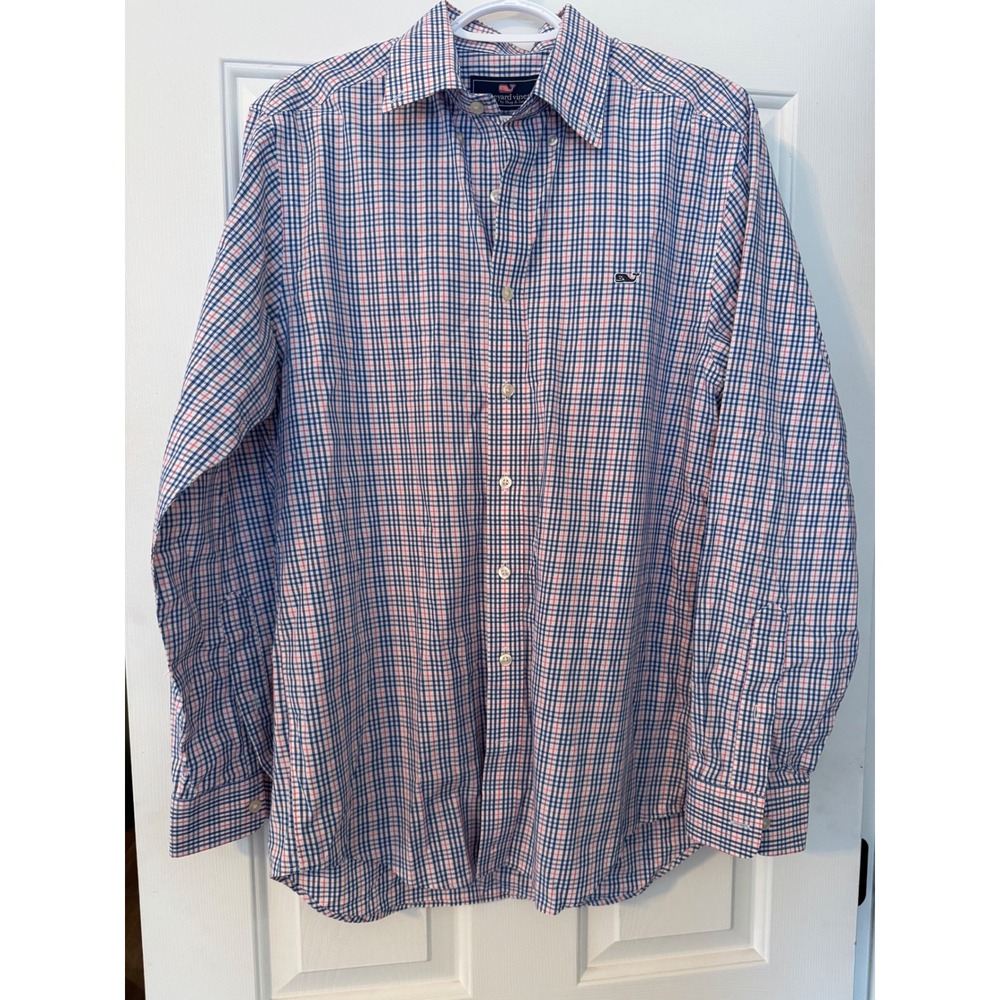 Vineyard Vines Mens Slim‎ Fit Whale Shirt Plaid Button Down Long Sleeve M
